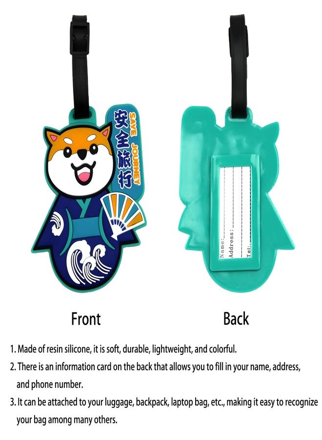 ANINIUCN Shiba Inu Japanese Style Silicone Luggage Tag - Cute ID Label for Suitcases, Backpacks & Travel Bags - Fun Travel Accessory for Teens & Adults (Shiba Inu-B) - Image 3